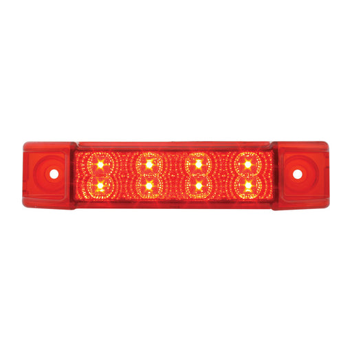 75182 6"L RECT. SPYDER RED/RED 8 LED LIGHT, HIGH/LOW 3 WIRES Firebrick