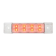 75183 6"L RECT. SPYDER RED/CLEAR 8 LED LIGHT, HIGH/LOW 3 WIRES Light Gray
