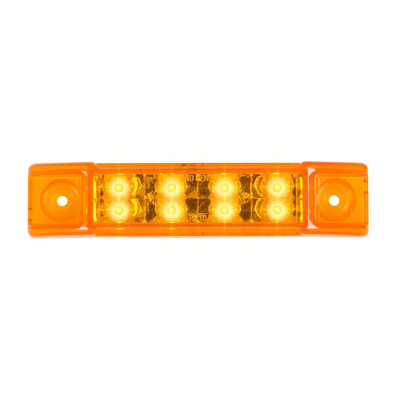 6"L RECT. PEARL AMBER/AMBER 8 LED LIGHT, HIGH/LOW 3 WIRES 6" RECTANGULAR Dark Orange