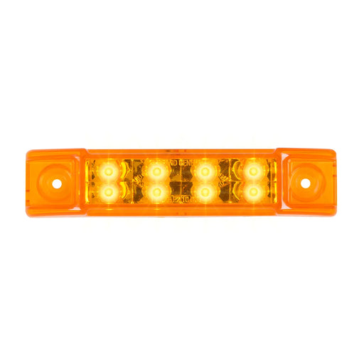 Dark Orange 6"L RECT. PEARL AMBER/AMBER 8 LED LIGHT, HIGH/LOW 3 WIRES 6" RECTANGULAR