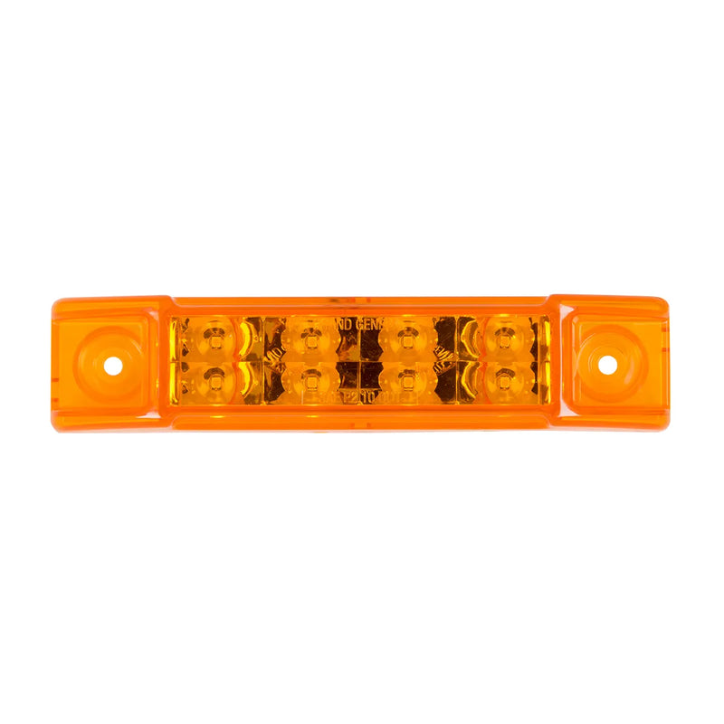 6"L RECT. PEARL AMBER/AMBER 8 LED LIGHT, HIGH/LOW 3 WIRES 6" RECTANGULAR Dark Orange