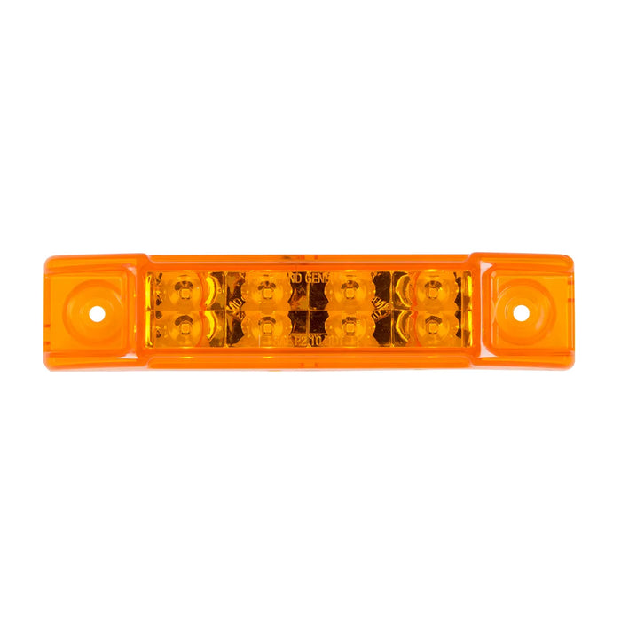 Dark Orange 6"L RECT. PEARL AMBER/AMBER 8 LED LIGHT, HIGH/LOW 3 WIRES 6" RECTANGULAR