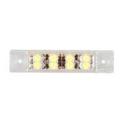 6"L RECT. PEARL AMBER/CLEAR 8 LED LIGHT, HIGH/LOW 3 WIRES 6" RECTANGULAR Light Gray