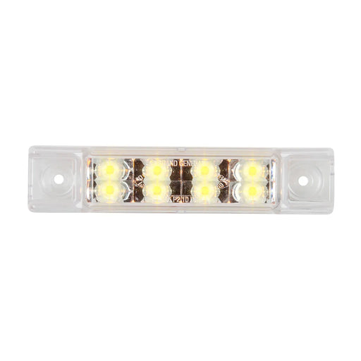 Light Gray 6"L RECT. PEARL AMBER/CLEAR 8 LED LIGHT, HIGH/LOW 3 WIRES 6" RECTANGULAR