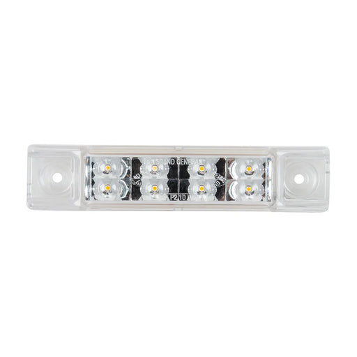 Light Gray 6"L RECT. PEARL AMBER/CLEAR 8 LED LIGHT, HIGH/LOW 3 WIRES 6" RECTANGULAR