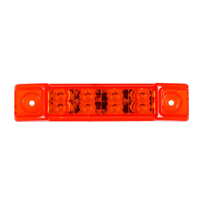 Orange Red 6"L RECT. PEARL RED/RED 8 LED LIGHT, HIGH/LOW 3 WIRES 6" RECTANGULAR