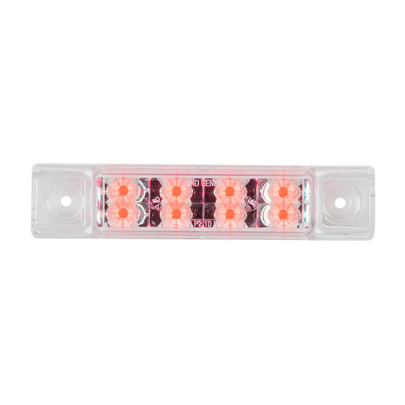 6"L RECT. PEARL RED/CLEAR 8 LED LIGHT, HIGH/LOW 3 WIRES 6" RECTANGULAR Thistle