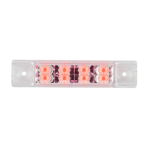Thistle 6"L RECT. PEARL RED/CLEAR 8 LED LIGHT, HIGH/LOW 3 WIRES 6" RECTANGULAR