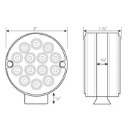 75191 3" PEARL DOUBLE FACE AMBER/ AMBER LED LIGHT, 14 LED/SIDE Dark Slate Gray