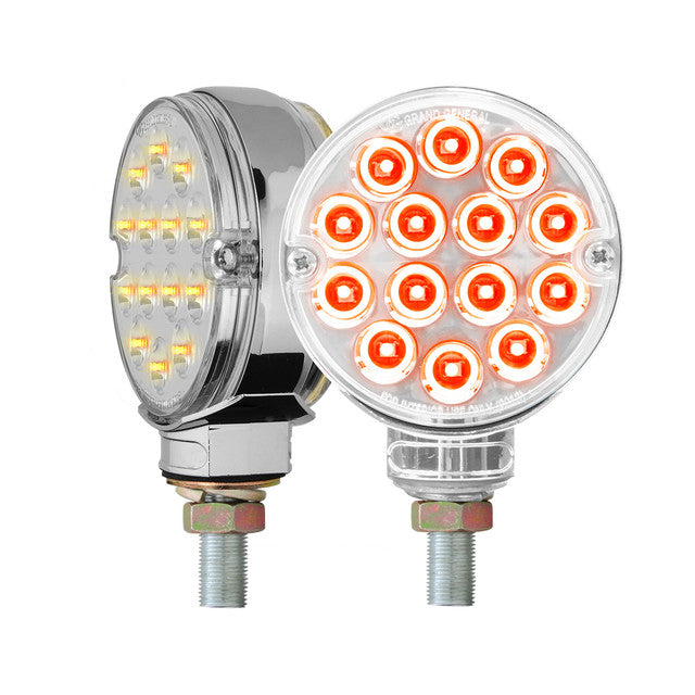 75195 3" PEARL DOUBLE FACE AMBER/RED CLEAR LENS,14 LED/SIDE TWIN PK Light Gray