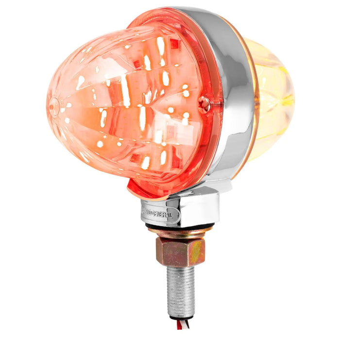 Tan 3″ Watermelon Double Face High Power LED Pedestal Light amber/amber - red/red,amber/clear - red/clear,amber/smoke - red/smoke