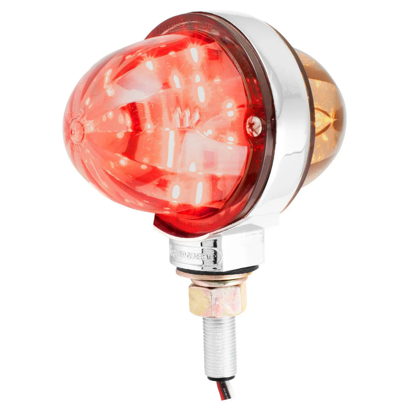 3" Watermelon Double Face High Power LED Pedestal Light (CHOOSE COLOR) amber/amber - red/red,amber/clear - red/clear,amber/smoke - red/smoke Dark Salmon