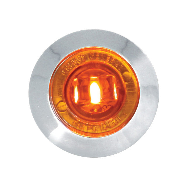 75220 1-1/4" AMBER/AMBER 1LED DUAL FUN. LIGHT W/BEZEL&NUT, 3WIRES Light Gray