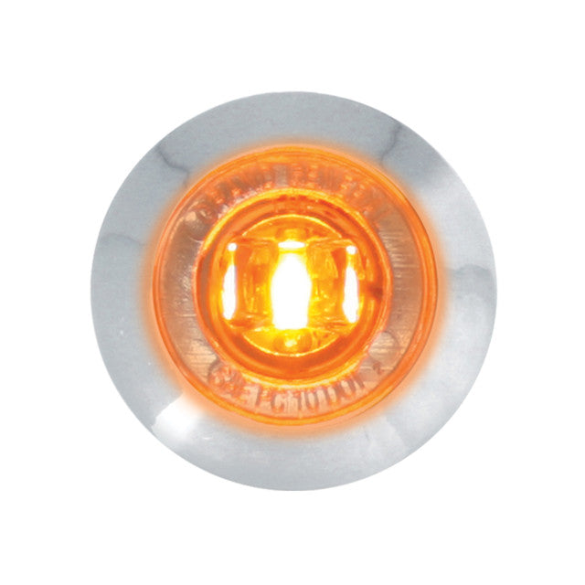 75221 1-1/4" AMBER/CLEAR 1LED DUAL FUN. LIGHT W/BEZEL&NUT, 3WIRES Gray