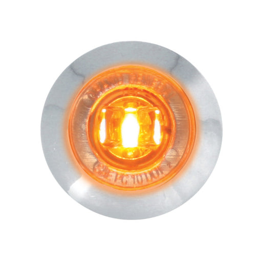 75221 1-1/4" AMBER/CLEAR 1LED DUAL FUN. LIGHT W/BEZEL&NUT, 3WIRES Gray