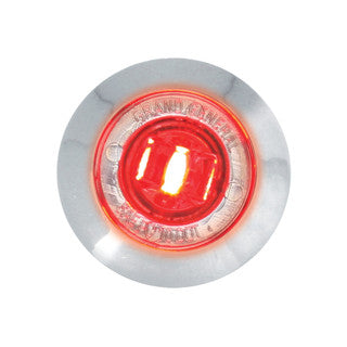 75223 1-1/4" RED/CLEAR 1LED DUAL FUN. LIGHT W/BEZEL&NUT, 3WIRES Gray