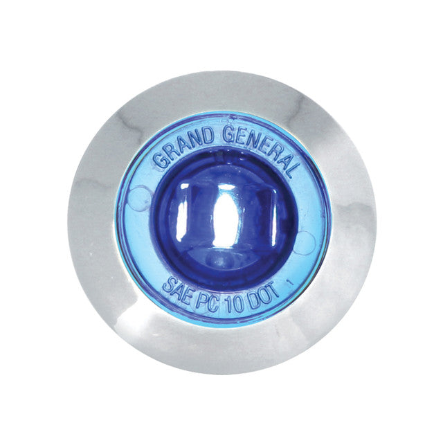 75225 1-1/4" BLUE/BLUE 1LED INT. LIGHT W/BEZEL&NUT, 3 WIRES Light Steel Blue