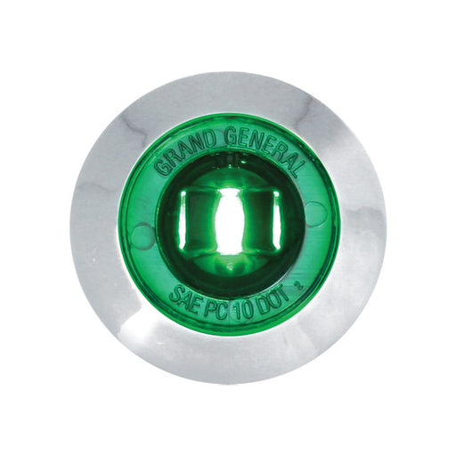 75226 1-1/4" GREEN/GREEN 1LED INT. LIGHT W/BEZEL&NUT, 3 WIRES Gray