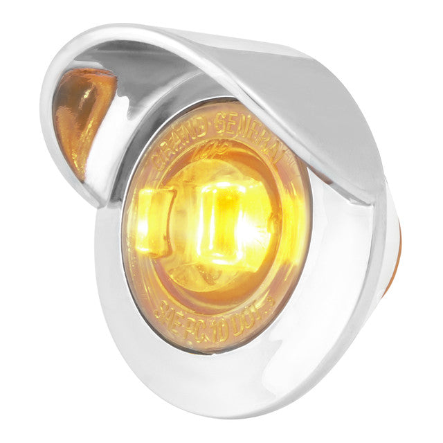 75231 1-1/4" AMBER/CLEAR 1LED DUAL FUNCT. LIGHT W/CR. BEZEL&VISOR Light Gray