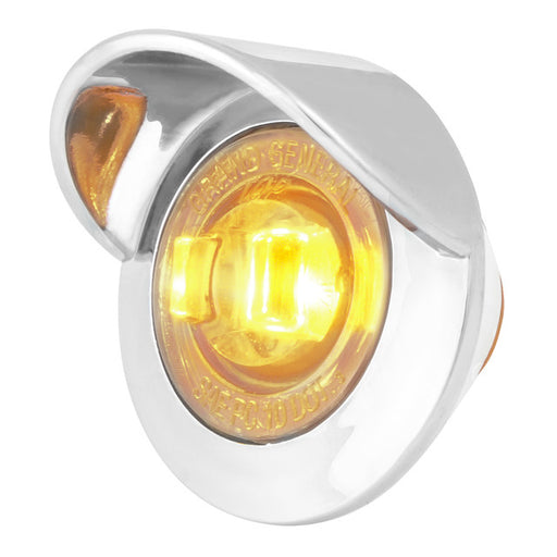 75261 1" MINI AMBER/CLEAR 1LED DUAL FUNCT. LIGHT W/CR. BEZEL&VISOR Light Gray