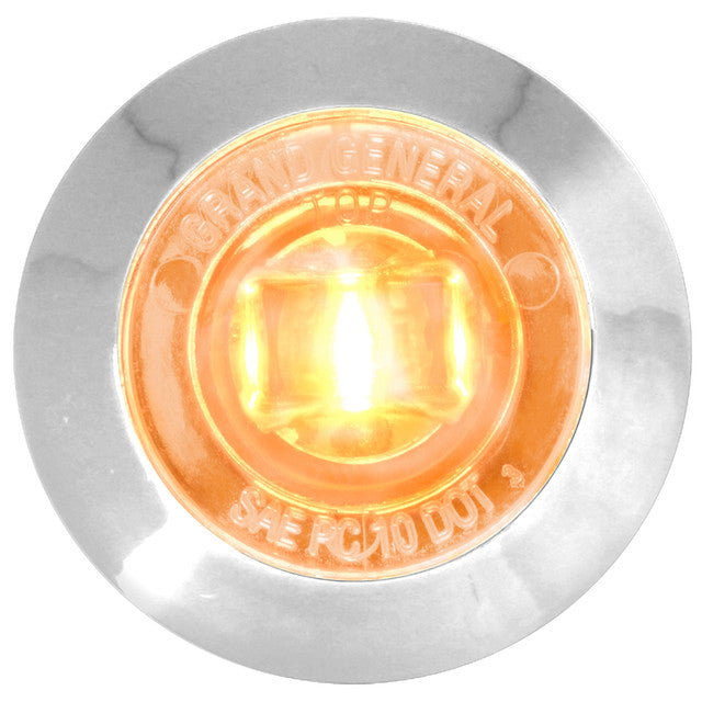 75271 1" MINI AMBER/CLEAR 1 LED DUAL FUNCT. LIGHT W/CR. PL. BEZEL Light Gray
