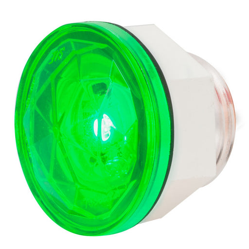 75306 1-1/4" GREEN/GRN DIAMOND LENS 1 LED INTERIOR LIGHT W/ NUT Lime Green