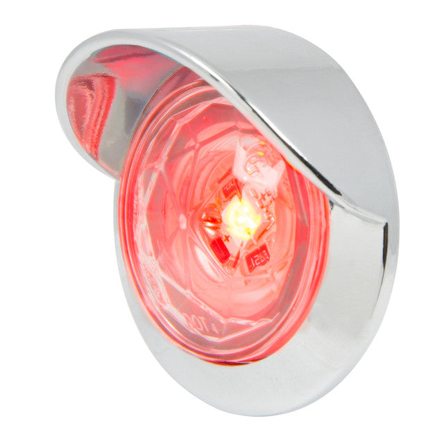 75333 1-1/4" Diamond Lens LED Light Red/Clear Light Gray