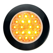 75751 Fleet Series 4" Flange Mount LED Light w/ Twist-On Bezel & 3 Prong Plug Amber/Clear Sandy Brown