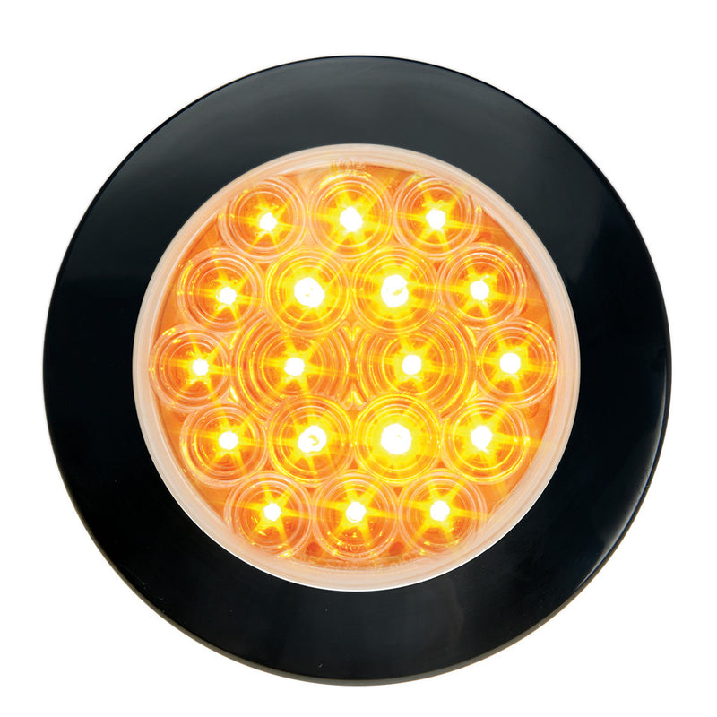 75751 Fleet Series 4" Flange Mount LED Light w/ Twist-On Bezel & 3 Prong Plug Amber/Clear Sandy Brown