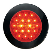 75752 Fleet Series 4" Flange Mount LED Light w/ Twist-On Bezel & 3 Prong Plug, Red 4" ROUND Firebrick