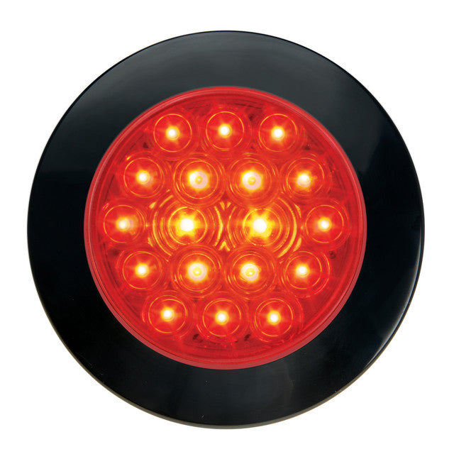 75752 Fleet Series 4" Flange Mount LED Light w/ Twist-On Bezel & 3 Prong Plug, Red 4" ROUND Firebrick