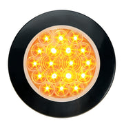75756 Fleet Series 4" Flange Mount LED Light w/ Twist-On Bezel & 3 Wires Amber/Clear Sandy Brown