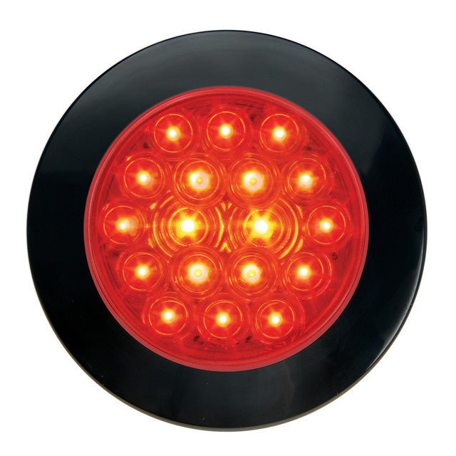 75757 Fleet Series 4" Flange Mount LED Light w/ Twist-On Bezel & 3 Wires Red Firebrick