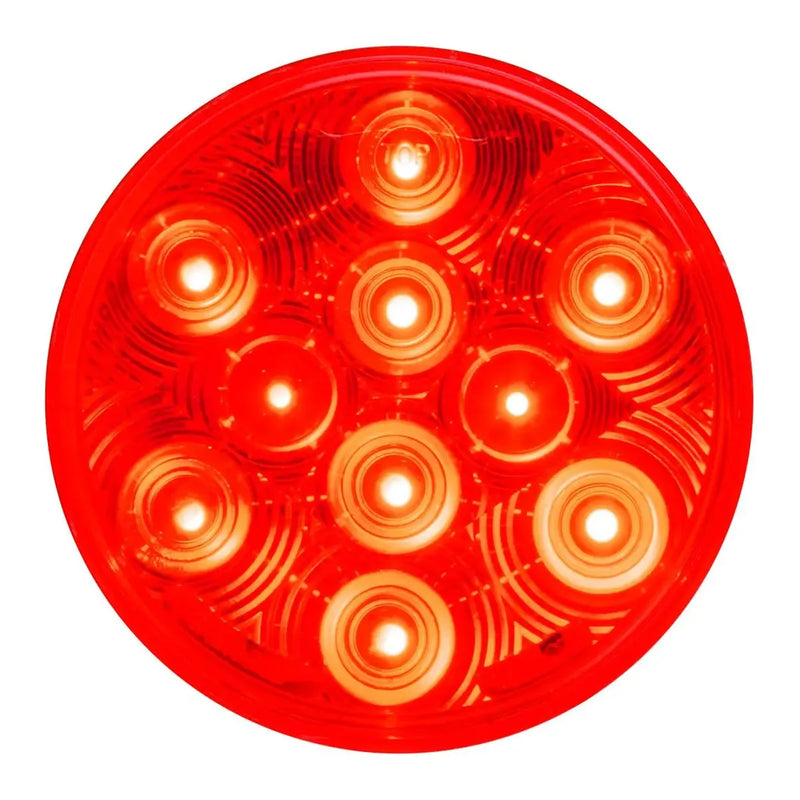 4" HIGHWAY RED/RED 10 LED SEALED LIGHT 4" ROUND Light Salmon