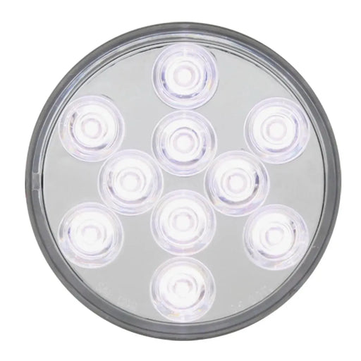 Light Gray 4" HIGHWAY WHITE/CLEAR 10 LED SEALED LIGHT 4" ROUND