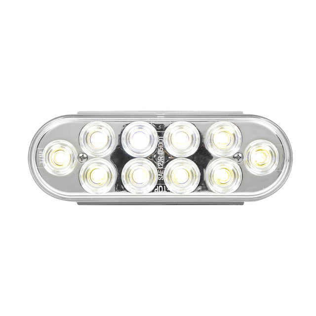 75777 Highway Series Oval LED Light with 10 Diodes White/Clear Light Gray