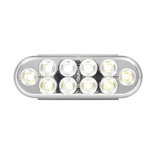75777 Highway Series Oval LED Light with 10 Diodes White/Clear Light Gray
