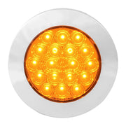 4" FLEET AMBER/AMBER 18 LED SURFACE MOUNT W/ BEZEL, 3WIRES 4" ROUND Orange