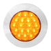 Orange 4" FLEET AMBER/AMBER 18 LED SURFACE MOUNT W/ BEZEL, 3WIRES 4" ROUND