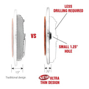 75845 Fleet Series 4" Surface Mount LED Light w/ Twist-On Bezel & 3 Wires, Amber 4" ROOUND Light Gray