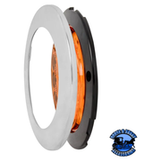 4" FLEET AMBER/CLEAR 18 LED SURFACE MOUNT W/ BEZEL, 3WIRES 4" ROUND Dark Slate Gray