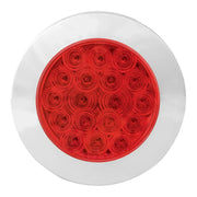 4" FLEET RED/RED 18 LED SURFACE MOUNT W/ BEZEL, 3WIRES 4" ROUND Firebrick