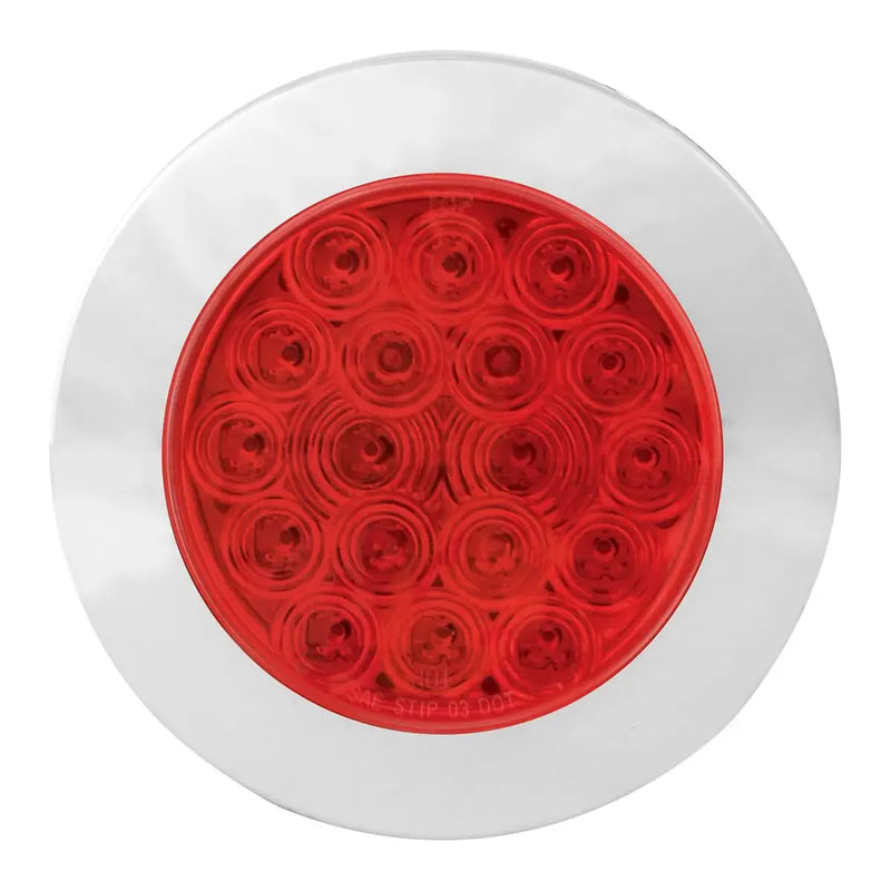 4" FLEET RED/RED 18 LED SURFACE MOUNT W/ BEZEL, 3WIRES 4" ROUND Firebrick
