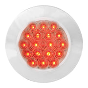 4" FLEET RED/CLEAR 18 LED SURFACE MOUNT W/ BEZEL, 3WIRES 4" ROUND Chocolate