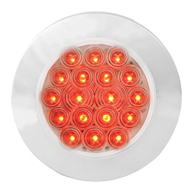 4" FLEET RED/CLEAR 18 LED SURFACE MOUNT W/ BEZEL, 3WIRES 4" ROUND Chocolate