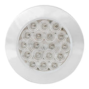 4" FLEET WHITE/CLEAR 18 LED SURFACE MOUNT W/ BEZEL, 3WIRES 4" ROUND Light Gray