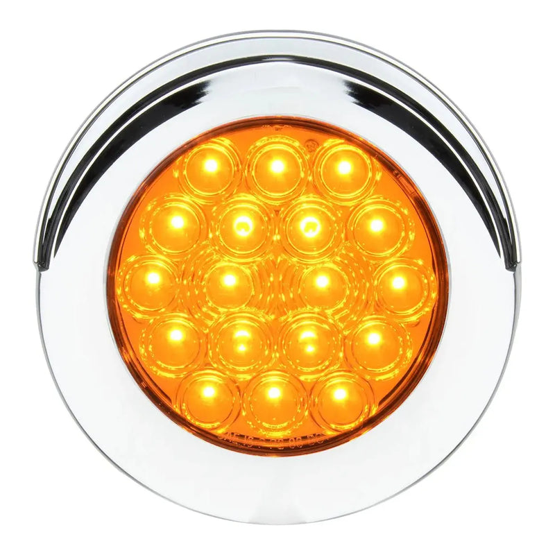 75845 Fleet Series 4" Surface Mount LED Light w/ Twist-On Bezel & 3 Wires, Amber 4" ROOUND Orange