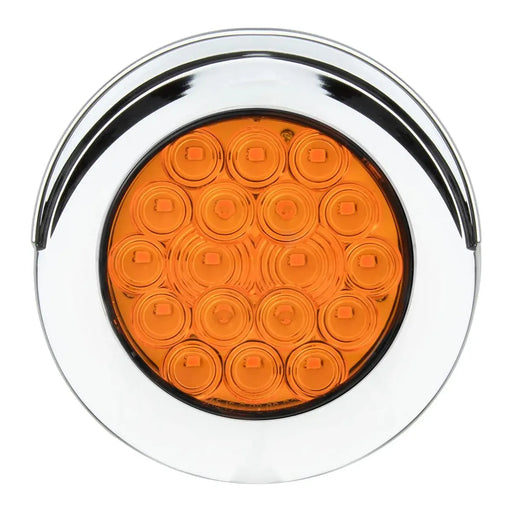 Dark Slate Gray 4" FLEET AMBER/AMBER 18 LED SURFACE MT. W/VISOR BEZEL, 3 WIRES 4" ROOUND