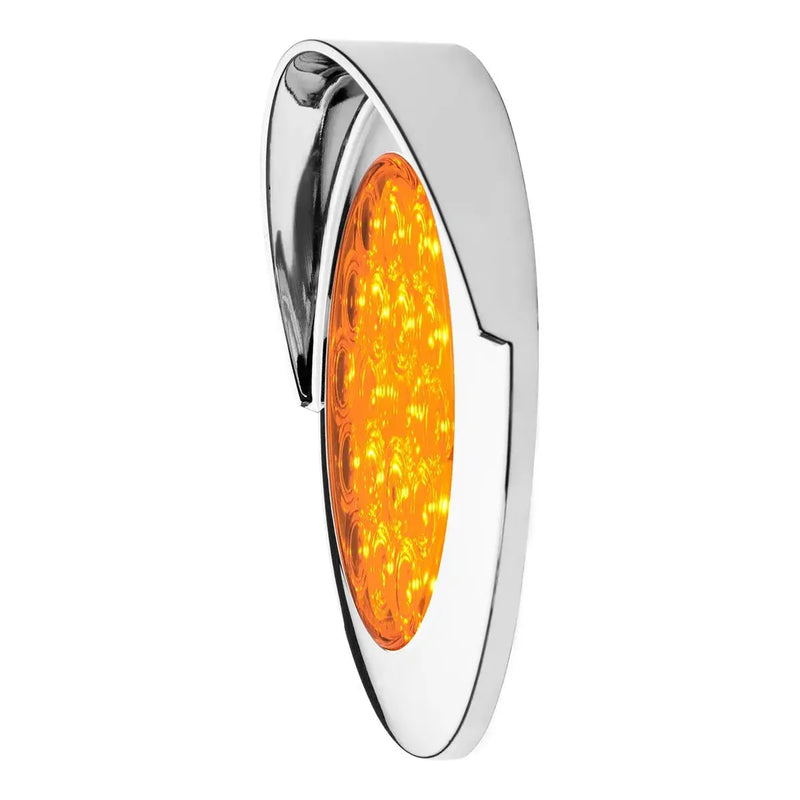 75845 Fleet Series 4" Surface Mount LED Light w/ Twist-On Bezel & 3 Wires, Amber 4" ROOUND Light Gray