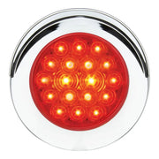 75847 Fleet Series 4" Surface Mount LED Light w/ Twist-On Bezel & 3 Wires Red 4" ROUND Firebrick